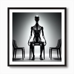 Alien Sitting On Chair 3 Art Print