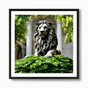 Lion Statue 1 Art Print