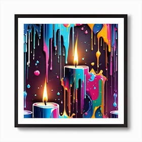 Dripping Candles Art Print