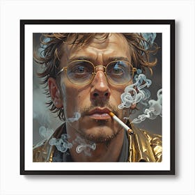 Man Smoking A Cigarette 1 Art Print