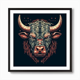 Bull Head 3 Art Print