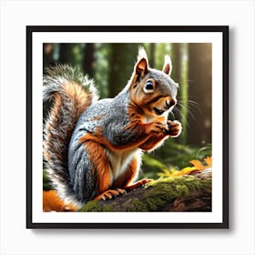 Squirrel In The Forest 386 Art Print