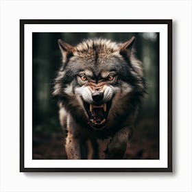 Wolf In The Woods 7 Art Print