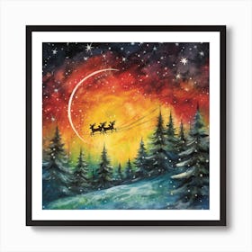 Santa Claus Flying 1 Art Print