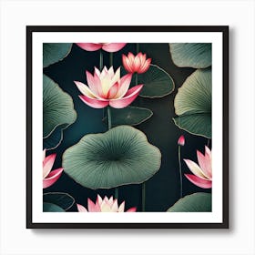 Lotus Flower Wallpaper 3 Art Print