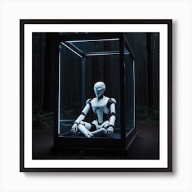 Robot In A Glass Box Art Print