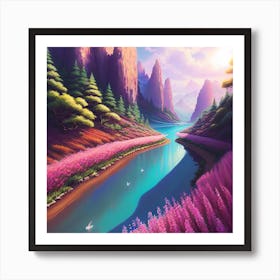 River In The Mountains 16 Art Print