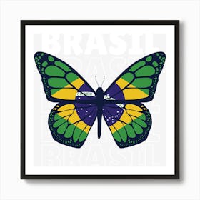 I Love Brazil Brazil Flag Brazilian Pride Art Print