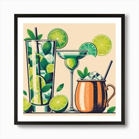 Elegant Drinks Art Print