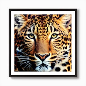 Leopard Face Wallpaper Art Print