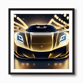 Gold Sports Car 3 Art Print
