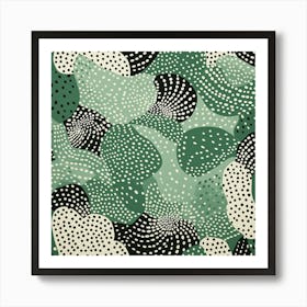 Yayoi Kusama Inspired Sage Green Pattern Art Print