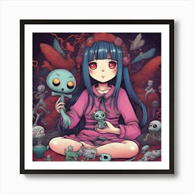 Zombie Girl Art Print