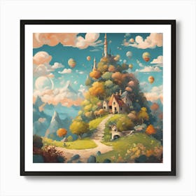 0 A Delightful And Imaginative Landscape Esrgan V1 X2plus Art Print