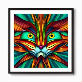 Colorful Cat Art Print