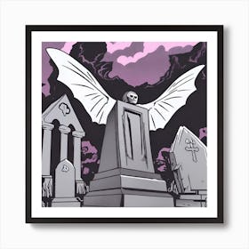 Mothman In The Cemetery Art Print