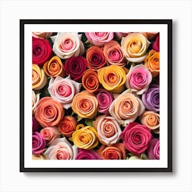 Colorful Roses Background 50 Art Print