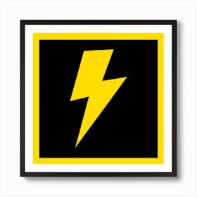 Lightning Bolt Yellow and Black Art Print