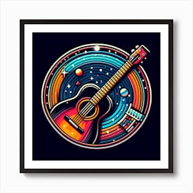 Acoustic Guitar In Space Art Print