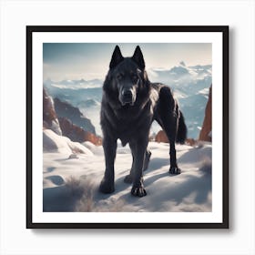 A Beautiful Big Dog Real And Surreal Art Print