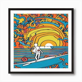 Psychedelic Surfer Art Print