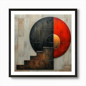  'Eclipse Ascension', a bold interplay of geometry and texture. This piece juxtaposes the raw industrial charm with the celestial allure of an eclipse. The contrast of stark shadows and fiery warmth creates a striking visual narrative.  Industrial Charm, Celestial Art, Geometric Contrast.  #EclipseAscension, #IndustrialArt, #GeometricElegance.  'Eclipse Ascension' is more than a statement piece—it's a conversation starter that brings a touch of architectural finesse to your collection. Perfect for modern interiors seeking a dramatic yet sophisticated focal point. Art Print