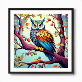 Colorful owl 1 Art Print