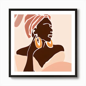 Illustration Of A Woman Wearing Earrings Art Print