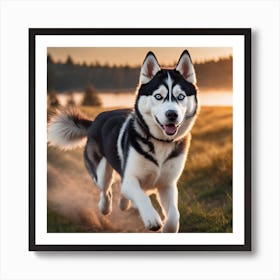 Siberian Husky Running Poster