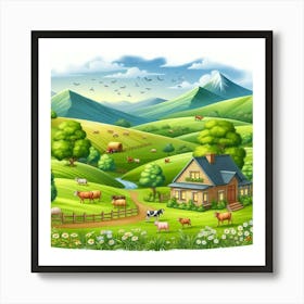 Farm Landscape Art Print