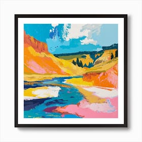 Colourful Abstract Yellowstone National Park 6 Art Print