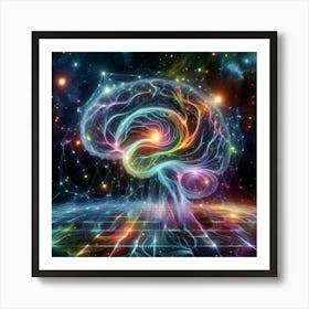 Cosmic Space Brain Art Print