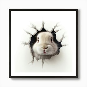 Rabbit Peeking Out Of A Hole Art Print