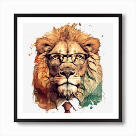 Abstract lion portrait Art Print