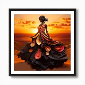 African Woman In A Dress 2 Art Print