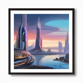 Futuristic Cityscape 13 Art Print