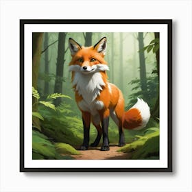 Fox In The Forest 1 Art Print