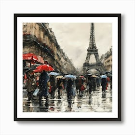 Paris In The Rain on a Friday Art Print