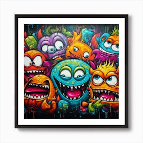 Monsters Graffiti Art for wall decor 8 Art Print