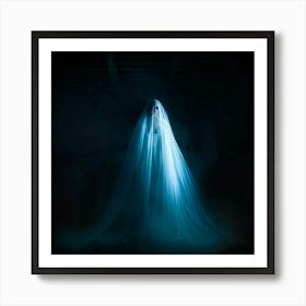 Spirit Trapped Screaming Partially Visible Through A Delicate Translucent Veil Ethereal Essence (5) Art Print