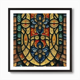 Picture of medieval stained glass windows Art Print