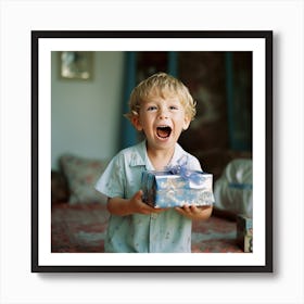 Boy With A Gift Art Print