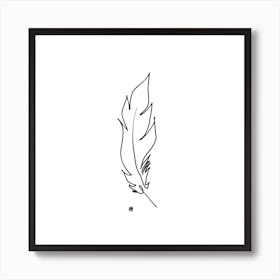 Touched By A Feather Square Line Art Print