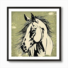 Illustration grunge Horse 1 Art Print