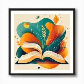 Open Book Illustration 2 Art Print