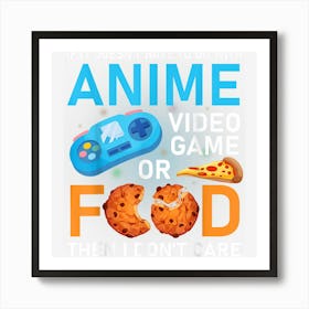 Funny Anime Video Game Food Lover Pizza Cookie Gamer Party Art Print