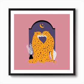 I Would Never Cheetah On You 2 Square Art Print