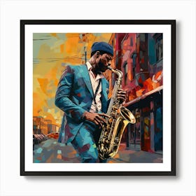 Saxophone Player 18 Art Print