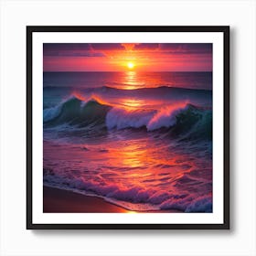 Sunset At The Beach 3 Art Print