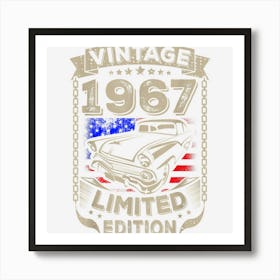 Vintage 1967 55th 55 Years Old Birthday Gift For Mom Dad Mum Art Print